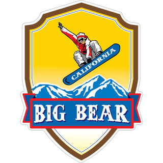 Big Bear Snowboard Vertical Shield w Banner Sticker