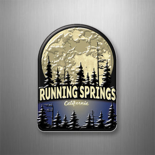 Running Springs  California   Full Moon Behind Trees 3D Magnet
