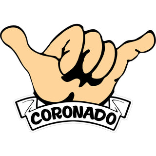 OK4  Coronado Hang Loose Hand   Postcard Sized Sticker Sticker