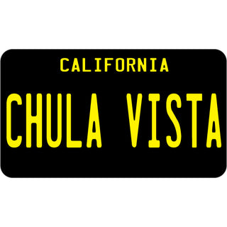 Chula Vista  CA Black License Plate Sticker