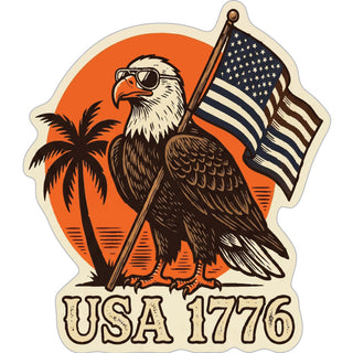 USA PALM FLAG EAGLE Sticker