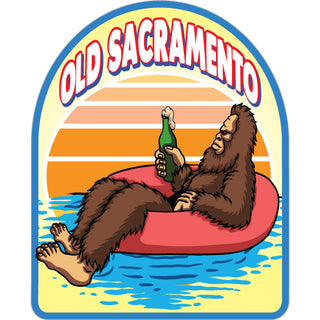 Old Sacramento Bigfoot Inner Tube Drinking Sticker