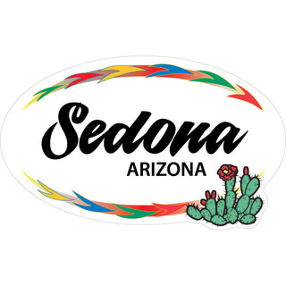 Sedona Oval with Cactus Sticker