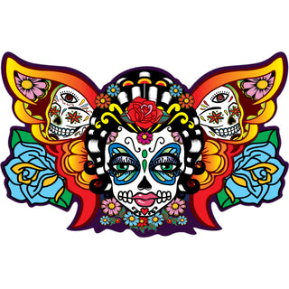 Novelty Butterfly Sugar Skull Sticker