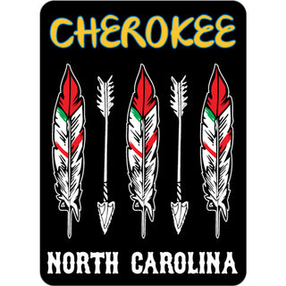 Cherokee North Carolina   Arrows & Feathers Sticker