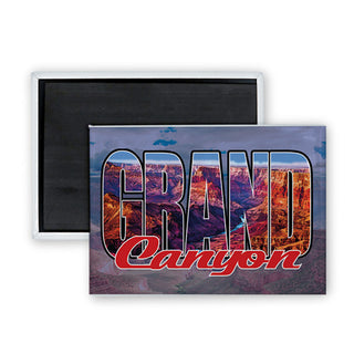 Grand Canyon   Big Letters Photo Rectangle Badge Magnet
