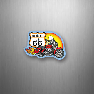 Route 66   Motorcycle Sun Flexible Magnet