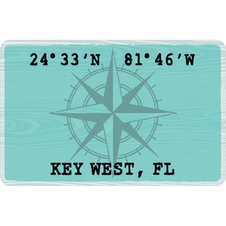 OK3 Key West Lat. & Long. Blue Sign Sticker