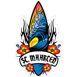 St. Maarten   Tribal Surfboard Sticker