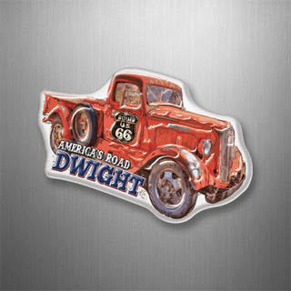 Dwight Route 66 Red Truck Plastic Magnet 3D Magnet