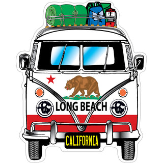 Long Beach  California   Bus Front View Sticker