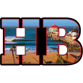 HB (Huntington Beach)   Big Letters Pier Photo Sticker