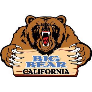 Big Bear  California   Angry Black Bear Holding Sign Sticker