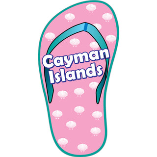 Cayman Islands Pink Shell Print Flip Flop Sticker