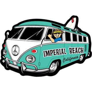 Imperial Beach  California   Bus Corner View Surfboard Sticker