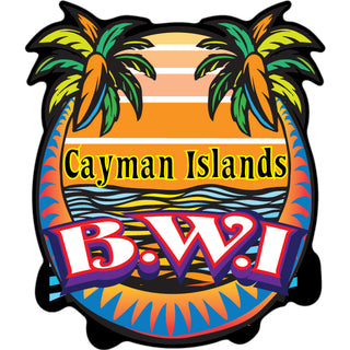 Cayman Islands B.W.I Palm Sun Water Sticker