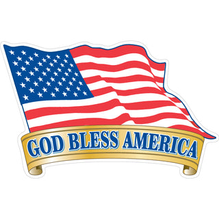 Novelty   God Bless America Flag Sticker