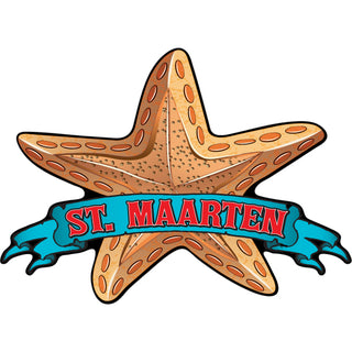 St Maarten Dutch Caribbean Bronze Starfish Sticker