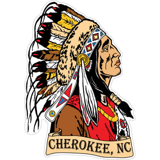 Cherokee  NC   Native American Chief Side View Sticker