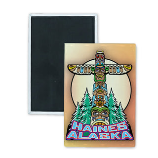 Haines Alaska Totem Pole Rectangle Badge Magnet