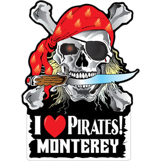 Monterey   I Love Pirates Sticker