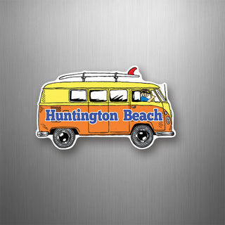 Huntington Beach  California Bus Side View Surfboard Flexible Magnet
