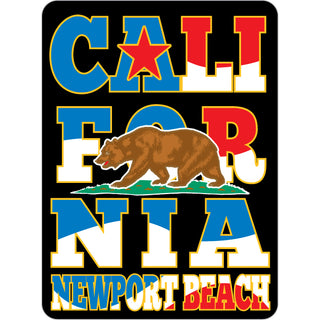 Newport Beach   Red White Blue Wrap Around Letters Sticker