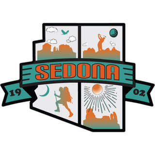 OK4 SEDONA ARIZONA STATE SHAPE GOLF HIKE ROCKS Sticker