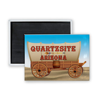 Quartzsite  Arizona   Covered Arrow Wagon Rectangle Badge Magnet