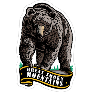 Great Smoky Mountains   Bear with Banner Sticker
