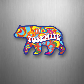 Yosemite Hippie Bear Flexible Magnet