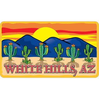 White Hills  AZ Cacti Sunset Sticker