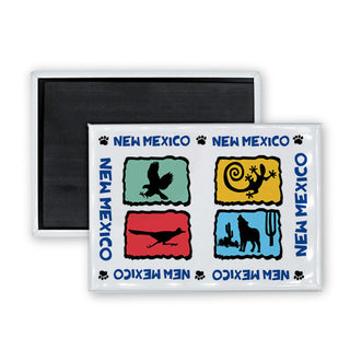 New Mexico Desert Animal Silhouettes (00001) Rectangle Badge Magnet