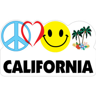 California   Peace Heart Happy Palms Sticker