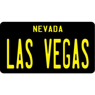 Las Vegas  NV   Black License Plate Sticker