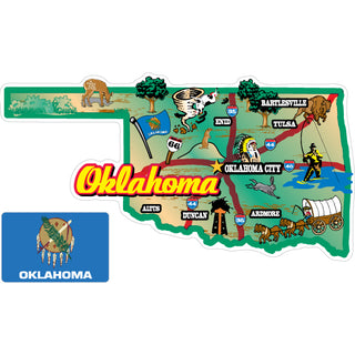 Oklahoma   Oklahoma State Map Sticker