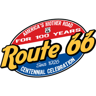 Route 66   Red White and Blue Oval America's Mother Road Sticker