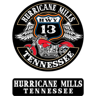 OK4 Hurricane Mills Winged Shield Motorcycle Sticker