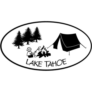 Lake Tahoe   Camping Euro Oval Sticker