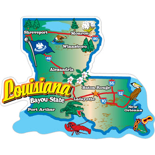 Louisiana   50 States Map Sticker