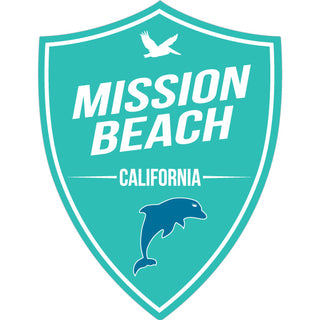OK4 Mission Beach  CA Teal Shield w Dolphin Sticker