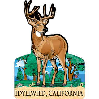 Idyllwild  California   Deer and Trees Sticker