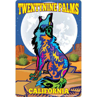 OK4 Twentynine Palms  CA Colorful Coyote (01134) Sticker