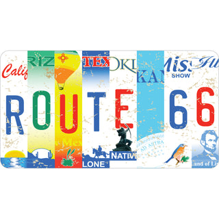 Route 66   Multi State License Plates Sticker