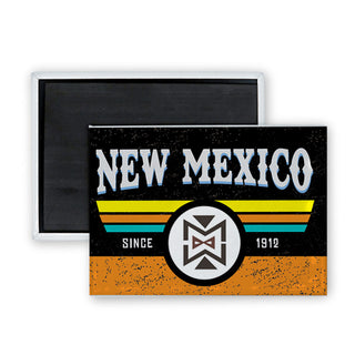 New Mexico   Distressed 3 Stripes Sign Rectangle Badge Magnet