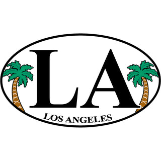 Los Angeles  CA Palm Tree Euro Oval Sticker