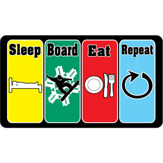 Novelty   Sleep Board Eat Repeat Sticker