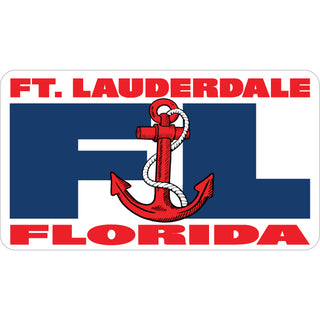 Ft. Lauderdale Fat Letters with Anchor Sticker