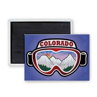 Colorado Ski Goggles Rectangle Badge Magnet