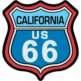 California Route 66 Red and Blue Color Shield Sticker